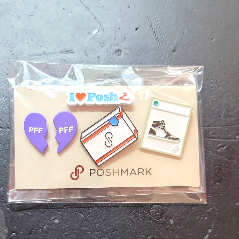 Poshmark Enamel 5 Piece Pin Set I <3 Posh Pff Shoe Package Posh Swag Pins
